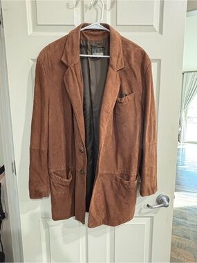 Men's Brown Suede Shirt Jacket - Lightweight Casual Coat